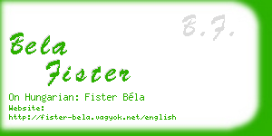 bela fister business card